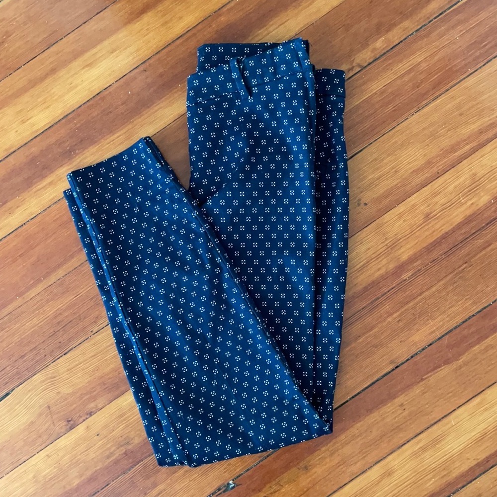 Navy Blue Floral Dress Pants